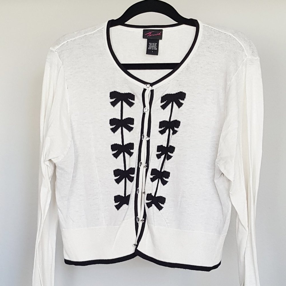 TORRID Sweater Sz 1 14/16 L/S  Rhinestone Retro Style